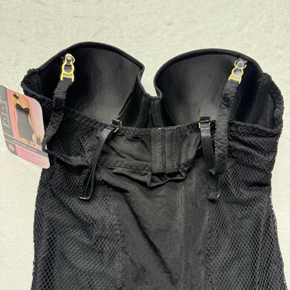 FIT Retro Hollywood Shapewear Slip Black Body Shaper Dress L - Picture 4 of 6